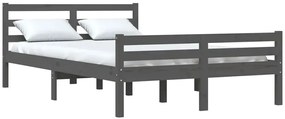 Dwuosobowe szare łóżko z drewna 160x200 - Fenso 6X