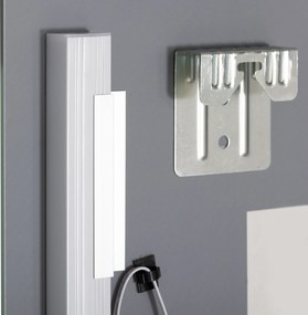 kleankin Lustro łazienkowe z oświetleniem LED, eleganckie i wysokiej jakości, szkło, aluminium, plastik, 50S x 12G x 70W cm