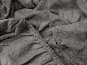 PrzytulneMieszkanie.pl Prześcieradło frotte EXCLUSIVE ciemnoszare 200x220 cm