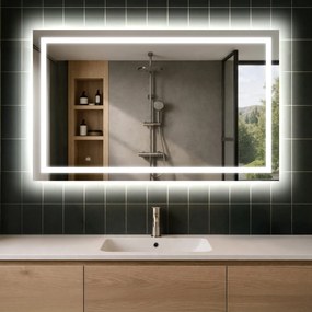Lustro łazienkowe LED prostokątne na wymiar 50x50-200x100 cm, podświetlenie 3000/4500/7000K - Artforma LED15