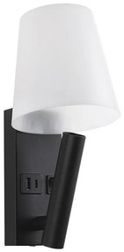 Lampa ścienna LED z portem USB LED/2W/230V 3000K czarny/biały