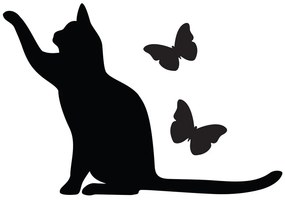 Czarna naklejka na wyłącznik Ambiance Cat