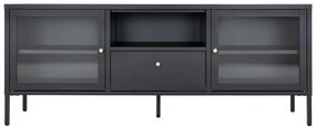Czarna metalowa szafka pod TV 150x60x35 cm Dalby – House Nordic