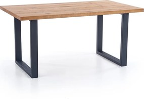 Stół PEREZ 160(250)x90 jasny dąb/czarny