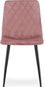 Różowe krzesło pikowane metalowe A1-T46
