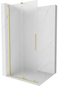 Mexen Velar ścianka prysznicowa rozsuwana Walk-in 70 x 200 cm, szron 8 mm, złota szczotkowana - 871-070-000-33-55