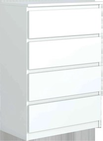 Komoda NUDO - Biały / Front Biały / Mat / 70 cm / 4 szuflady
