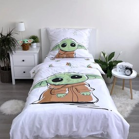 Bawełniana dziecięca pościel jednoosobowa 140x200 cm Star Wars Baby Yoda – Jerry Fabrics