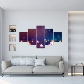 Obraz - Magiczne lilie wodne (125x70 cm)