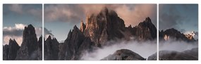 Obraz - Włoskie Dolomity ukryte we mgle (170x50 cm)