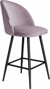 Hoker Colin krzesło barowe tkanina Welur podstawa metalowa hoker nowoczesny : Kolor nogi - Czarna stożek, Kolor tkaniny - VELVET - MG55, Typ siedziska - Siedzisko obrotowe 360°