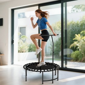 SPORTNOW Trampolina Rebounder, 5-stopniowy regulowany uchwyt, trampolina do treningu, Czarny