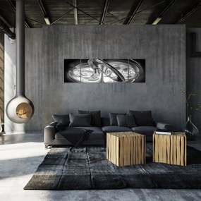 Obraz nowoczesnej szarej abstrakcji (170x50 cm)