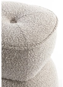 Beżowy puf z materiału bouclé Leyla – Light &amp; Living