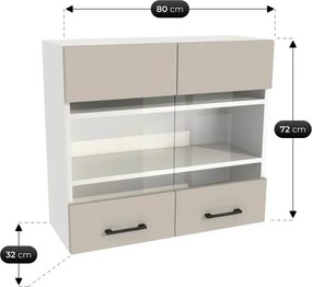 Zestaw Mebli Kuchennych MODERN 260 cm Kaszmir/Biały Nowoczesny