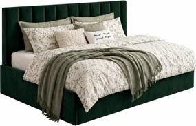 Zielone tapicerowane łóżko z oparciem W2-G94