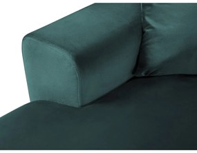 Morski aksamitny rozkładany/ze schowkiem narożnik (prawostronny/w kształcie litery U) Kyoto – Cosmopolitan Design
