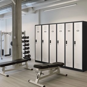 Szafa socjalna czterokomorowa Kacper 80x50x180 cm antracyt/biały