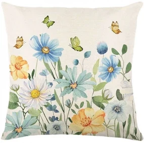 Lniana poszewka na poduszkę FLOSPRING 45x45 cm, kremowa