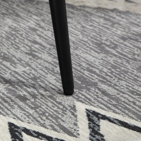 HOMCOM Taboret z Podnóżkiem, Tapicerowany Siedziskiem, Wygląd Kaszmiru, Stalowe Nogi, 42 x 42 x 47 cm, Ciemnoszary