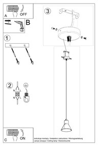 Czarna lampa wisząca z metalowym kloszem 14x14 cm Martina – Nice Lamps