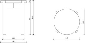Czarny stołek z litego drewna bukowego Hopp – noo.ma
