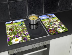 Szklane płyty na kuchenkę, 2 sztuki, Summer Meadow, Maximex