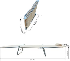 Outsunny Leżak ogrodowy wypoczynkowy składany 4 kolory Kremowy komfort i styl | Aosom PL