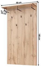 Wieszak panelowy MORATIZ 80, dąb wotan