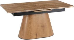 Zestaw Stół Rozkładany Ceramiczny LIZBONA 160-200 cm Dąb i 4 Krzesła WILLA Kremowe
