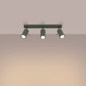 Lampa sufitowa nowoczesny Briix, stal - 3 źródło światła 3000K - L.45 x H.17 cm - zielony oliwkowy