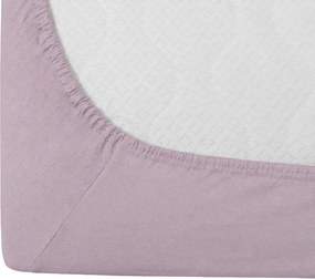 PrzytulneMieszkanie.pl Prześcieradło bawełniane z gumką STANDARD 90 x 200 cm jasnofioletowe