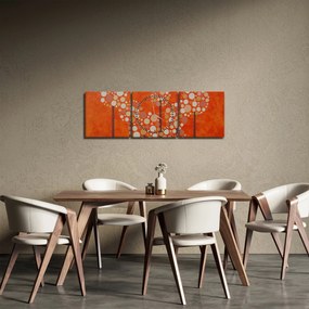 Obraz - Pomarańczowy las (z zegarem) (90x30 cm)