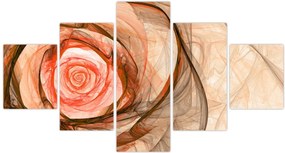 Obraz - Abstrakcyjny róż z białym tłem (125x70 cm)