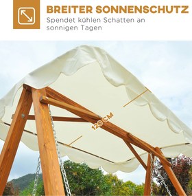 Stylowa Huśtawka Ogrodowa Outsunny dla 3 osób z Modrzewia