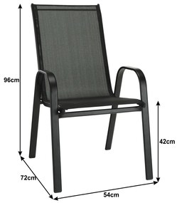 Ciemnoszare metalowe krzesło ALDERA