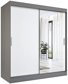 Szafa przesuwna antracyt + biały 180 cm - Massi 5X
