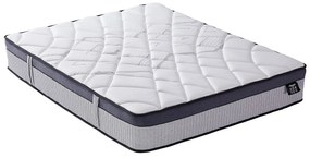 Zestaw 140 x 190 cm stelaż z jasną naturalna ze skrzynią + materac hybrydowy z 5-strefowymi sprężynami kieszeniowymi i pianką z pamięcią kształtu grub. 30 cm - PATNOS marki YSMÉE