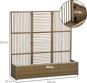 Outsunny Solidny Kwietnik z Rusztem - Odporny na Warunki Atmosferyczne, Piaskowy, 103x103x29cm