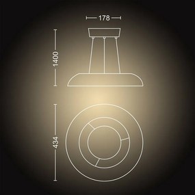 Philips Hue 40233/30/P6 Oprawa wisząca LED Amaze 39 W, czarnz