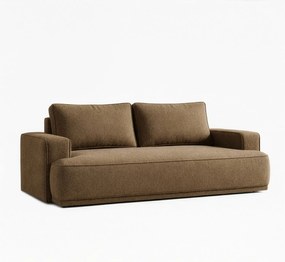 Sofa z Funkcją Spania CAMELIA Brązowa Boucle Nowoczesna