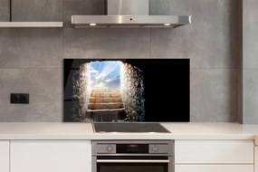 Panel szklany do Kuchni Schody w Blasku Słońca