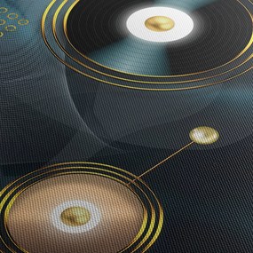 Obraz - Złote kółka (170x50 cm)
