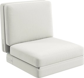HOMCOM Składany Fotel Podłogowy z Poduszkami, Wielofunkcyjna Sofa Polstersofa, Salon, Pokój Gościnny, Biuro, 75 x 268 x 18 cm, Kolor Kremowy