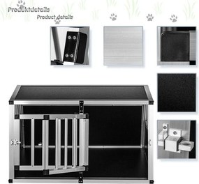 Aluminiowa skrzynia transportowa dla psów dwudrzwiowa tylna