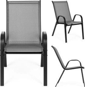 Zestaw 2 krzeseł ogrodowych sztaplowanych Isla 092, szary