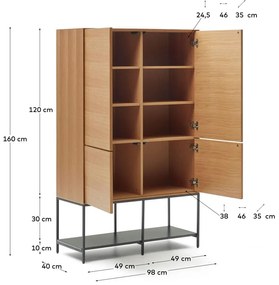 Szafka w dekorze dębu 97,5x160 cm Vedrana – Kave Home