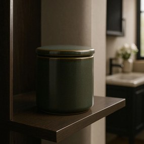 Pojemnik na waciki GREEN HARMONY, Ø 10 cm, ceramika