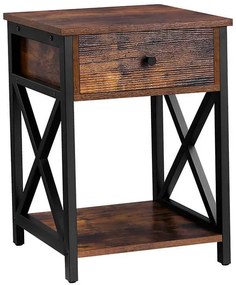 Loftowa szafka z szufladą rustykalny brąz W6-L17