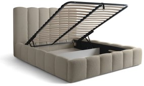 Łóżko tapicerowane Aura 180x200 z pojemnikiem - beżowa bukla Quelle 05